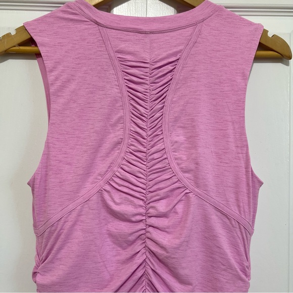 FP Movement Ruched Sleeveless Mini Dress Built-In Shorts Pink Size Large - Picture 7 of 13